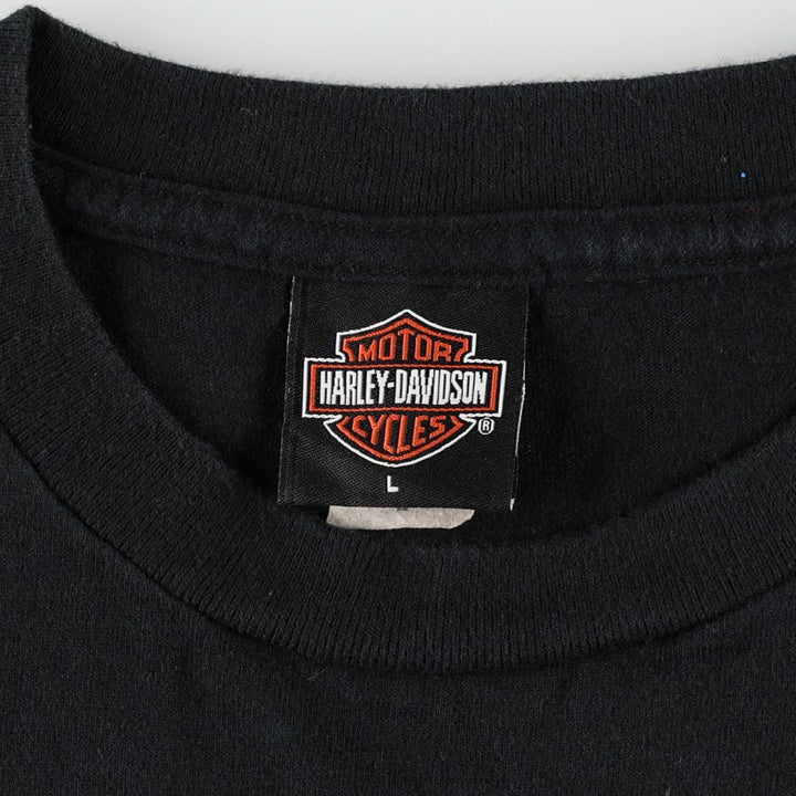 00'S Harley-Davidson Sleeveless Motorcycle Bike T-shirt Made in USA Men's L size cotton black type Vintage Second Hand