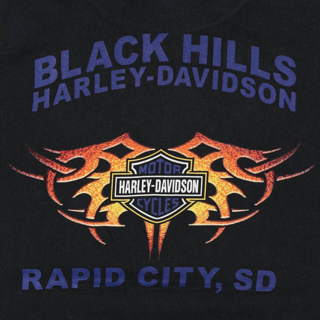 00'S Harley-Davidson Sleeveless Motorcycle Bike T-shirt Made in USA Men's L size cotton black type Vintage Second Hand