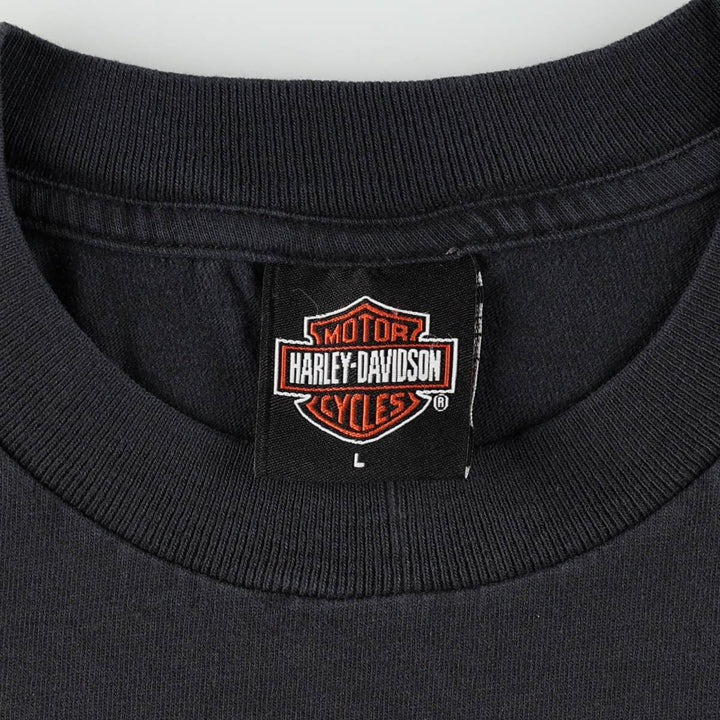 2000'S Harley-Davidson Eagle Pattern/Stars and Stripes Motorcycle T-Shirt, Men's Size L (approx.) unclear black type Vintage Second Hand