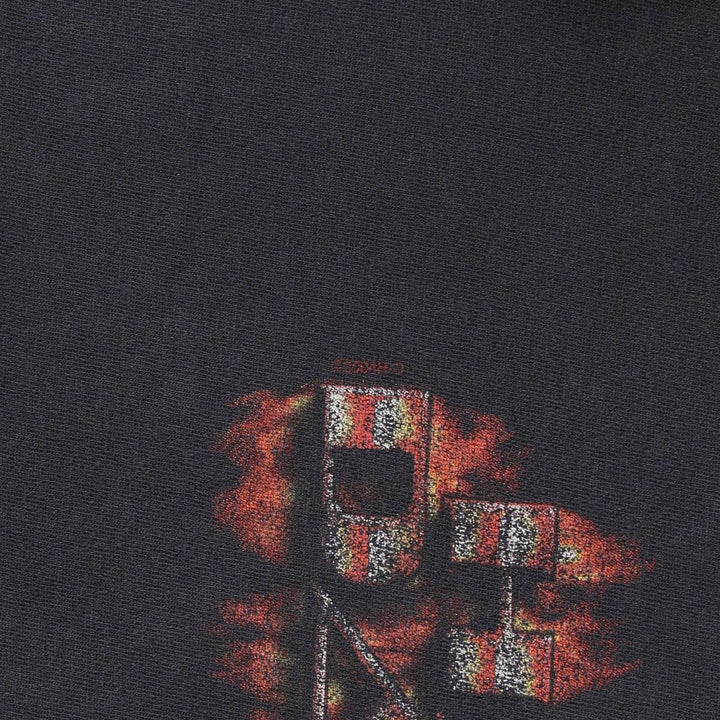 00'S Harley-Davidson Fire Pattern Motorcycle Bike T-Shirt Men's M unclear black type Vintage Second Hand