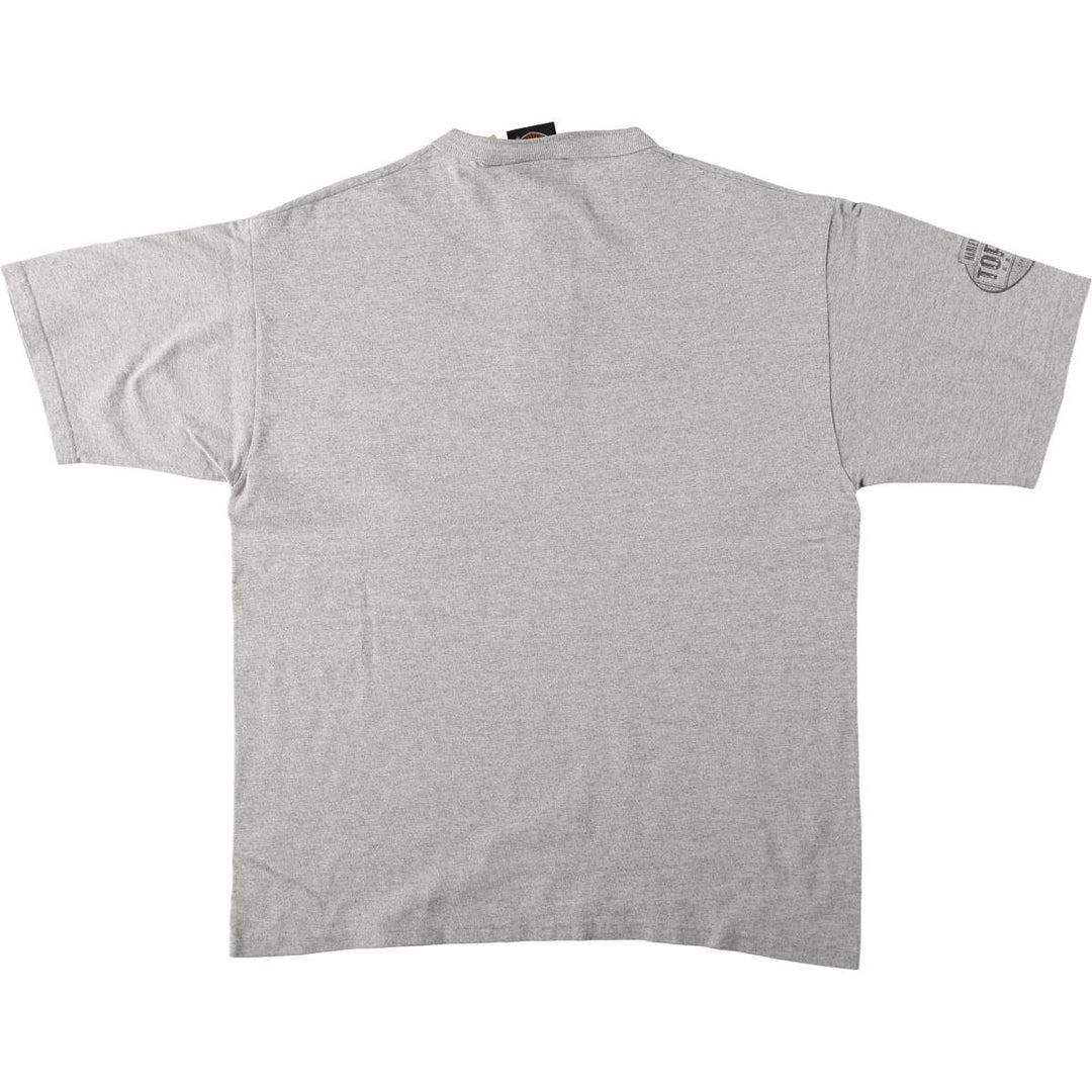 Harley-Davidson Henley Neck Motorcycle T-Shirt, Made in USA, Men's Size L (approx.) cotton gray type Vintage Second Hand