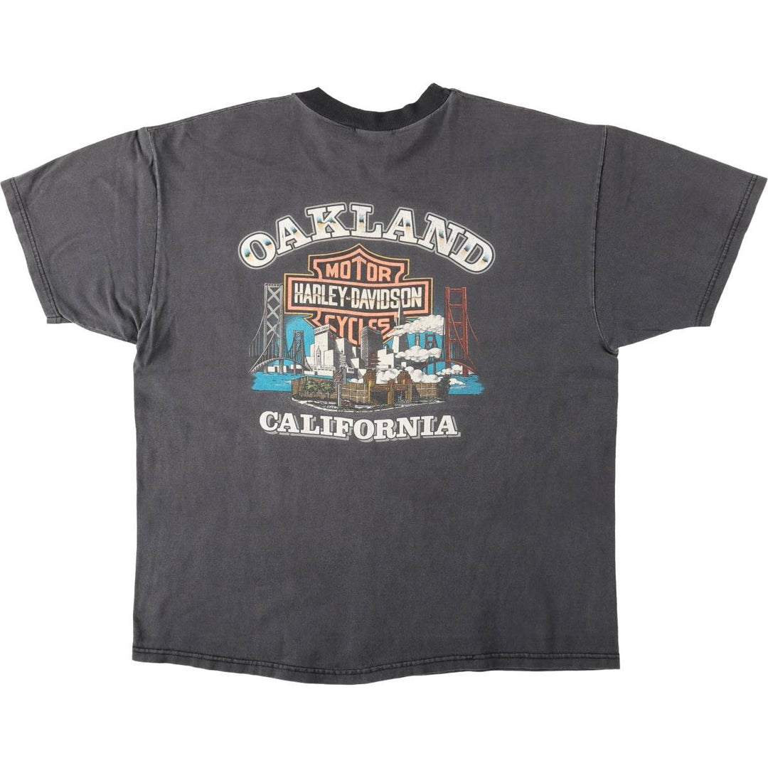 Harley-Davidson Fire Pattern Motorcycle Bike T-Shirt Men's XL unclear Charcoal Vintage Second Hand