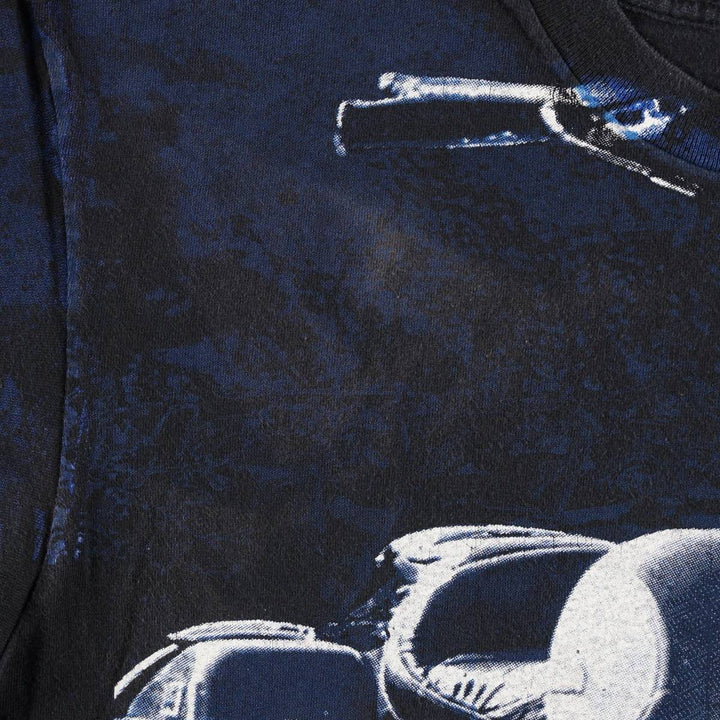 Harley-Davidson Motorcycle Bike T-shirt Made in USA Men's L size cotton black type Vintage Second Hand