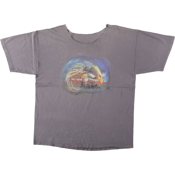 Harley-Davidson Eagle Pattern Motorcycle Bike T-shirt Men's XL unclear Charcoal Vintage Second Hand
