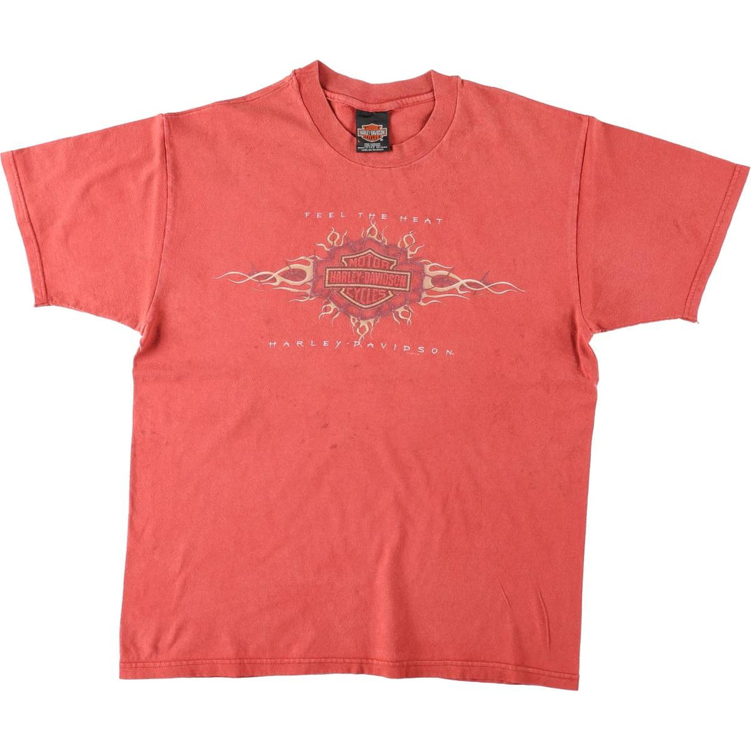 90'S Harley-Davidson Motorcycle Bike T-shirt Made in USA Men's L Vintage cotton red type Vintage Second Hand
