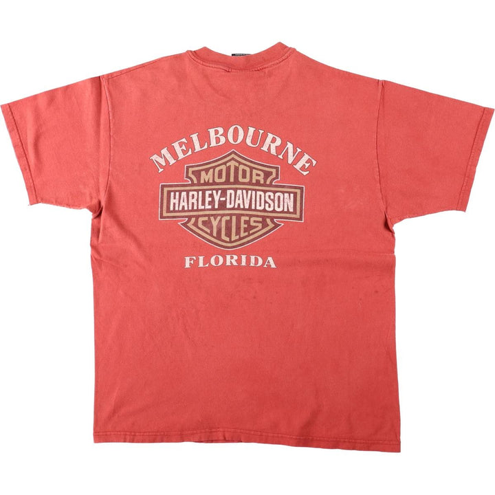 90'S Harley-Davidson Motorcycle Bike T-shirt Made in USA Men's L Vintage cotton red type Vintage Second Hand