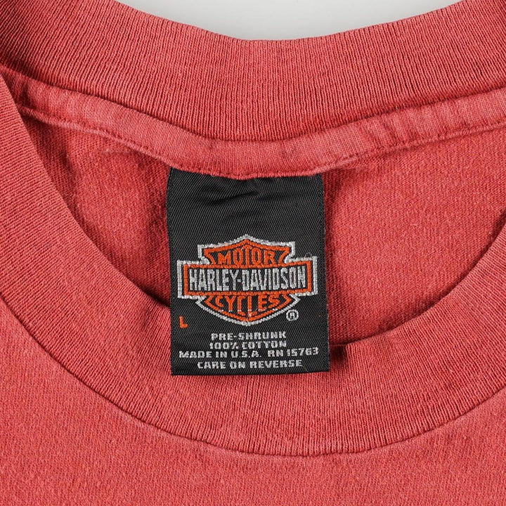 90'S Harley-Davidson Motorcycle Bike T-shirt Made in USA Men's L Vintage cotton red type Vintage Second Hand
