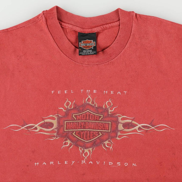 90'S Harley-Davidson Motorcycle Bike T-shirt Made in USA Men's L Vintage cotton red type Vintage Second Hand