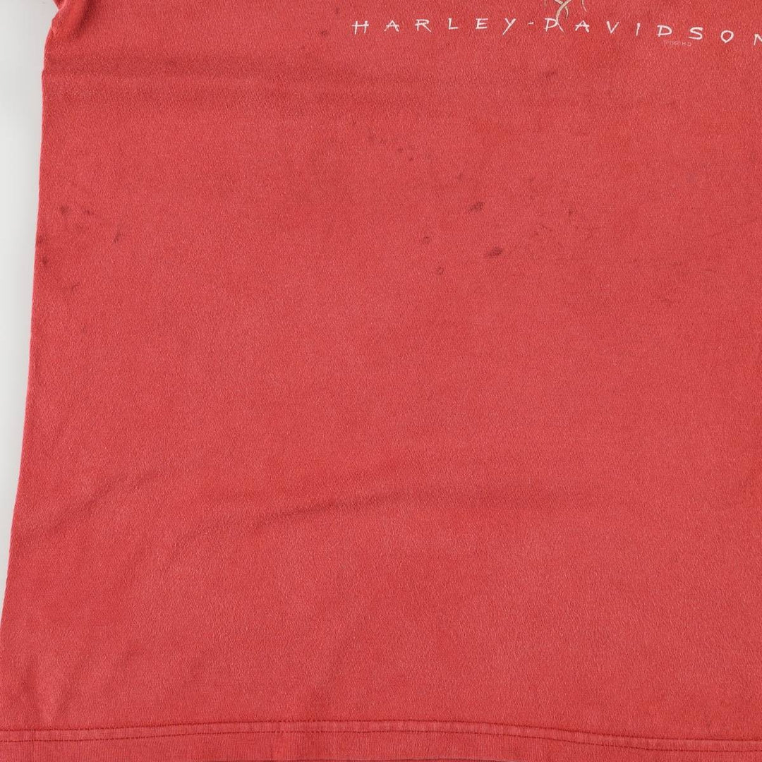 90'S Harley-Davidson Motorcycle Bike T-shirt Made in USA Men's L Vintage cotton red type Vintage Second Hand