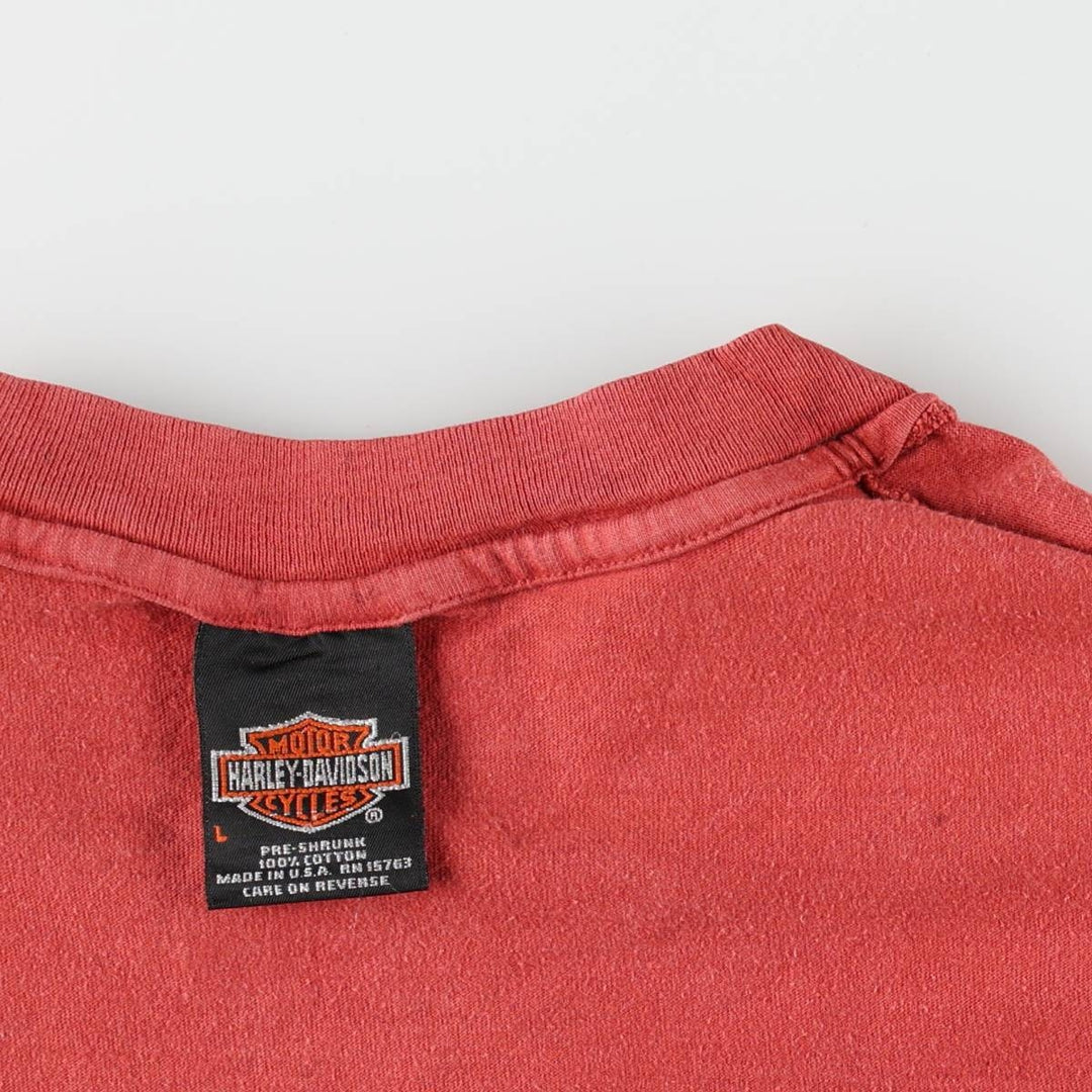 90'S Harley-Davidson Motorcycle Bike T-shirt Made in USA Men's L Vintage cotton red type Vintage Second Hand