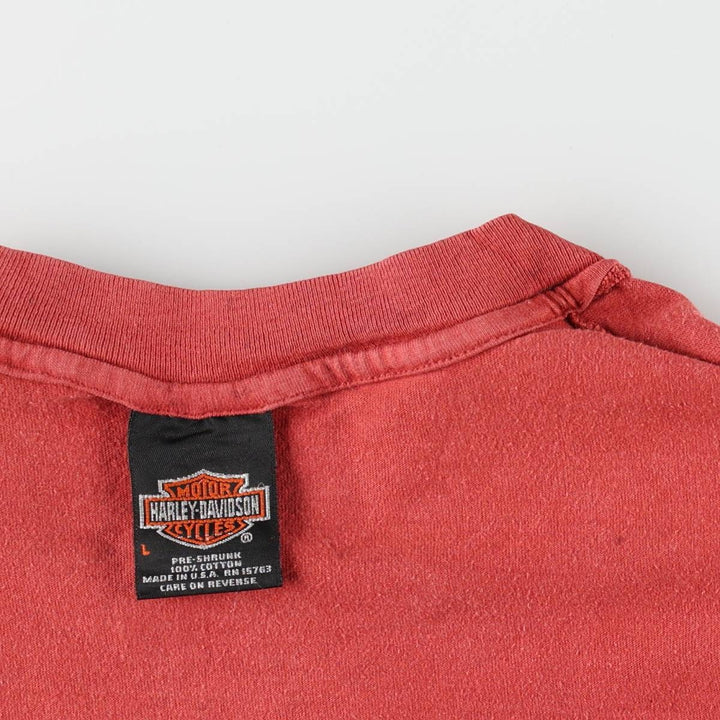90'S Harley-Davidson Motorcycle Bike T-shirt Made in USA Men's L Vintage cotton red type Vintage Second Hand