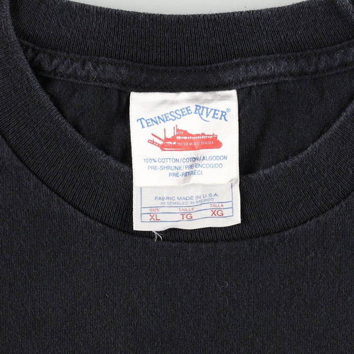 2000'S Tennessee River Motorcycle T-shirt, Made in USA, Men's XL equivalent. cotton black type Vintage Second Hand