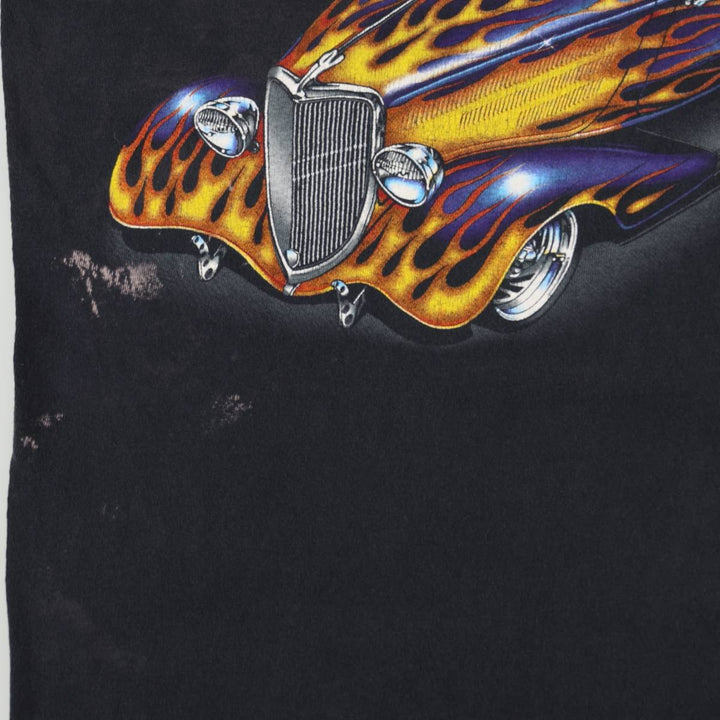 90'S ROYAL AVALON advertising T-shirt, men's size L equivalent, vintage. cotton black type Vintage Second Hand