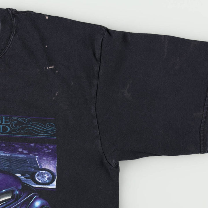 90'S ROYAL AVALON advertising T-shirt, men's size L equivalent, vintage. cotton black type Vintage Second Hand