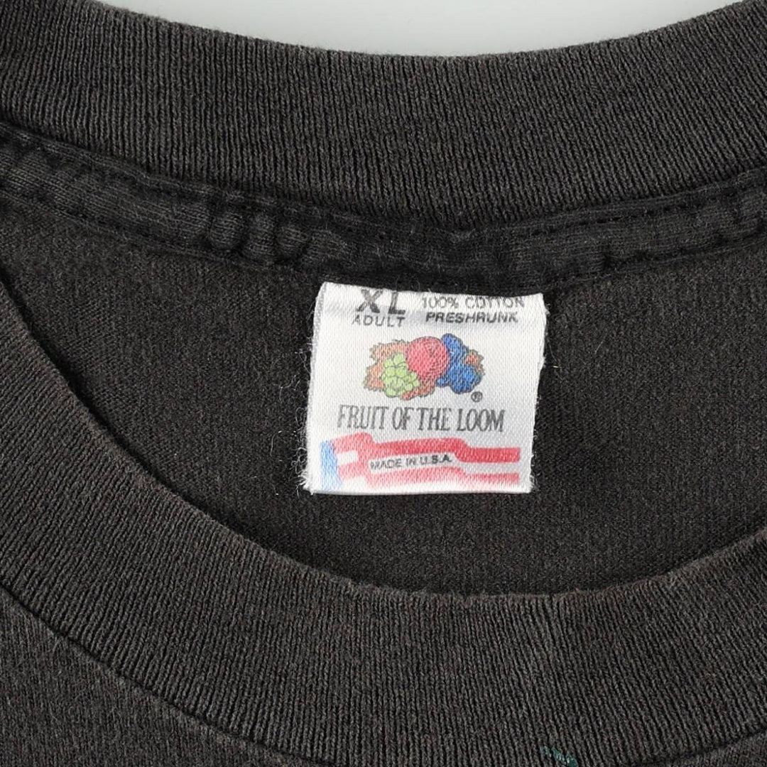 90'S Fruit of the Loom Motorcycle Bike T-Shirt, Made in USA, Men's XL equivalent, Vintage cotton black type Vintage Second Hand