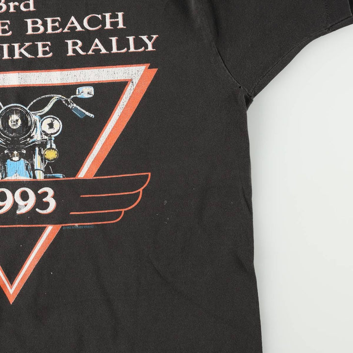 90'S Fruit of the Loom Motorcycle Bike T-Shirt, Made in USA, Men's XL equivalent, Vintage cotton black type Vintage Second Hand