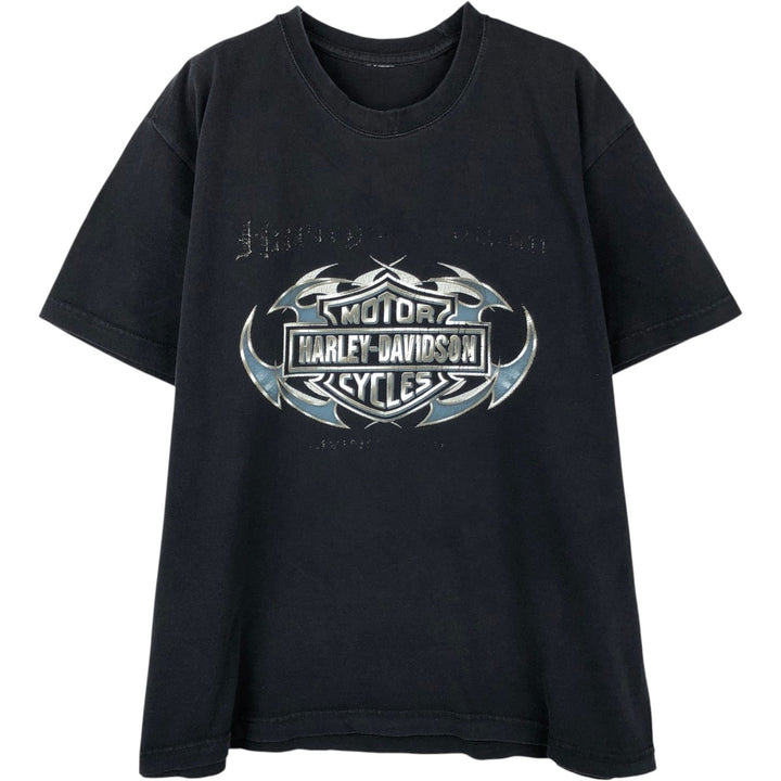Harley-Davidson Motorcycle Bike T-shirt, Men's Size L unclear black type Vintage Second Hand