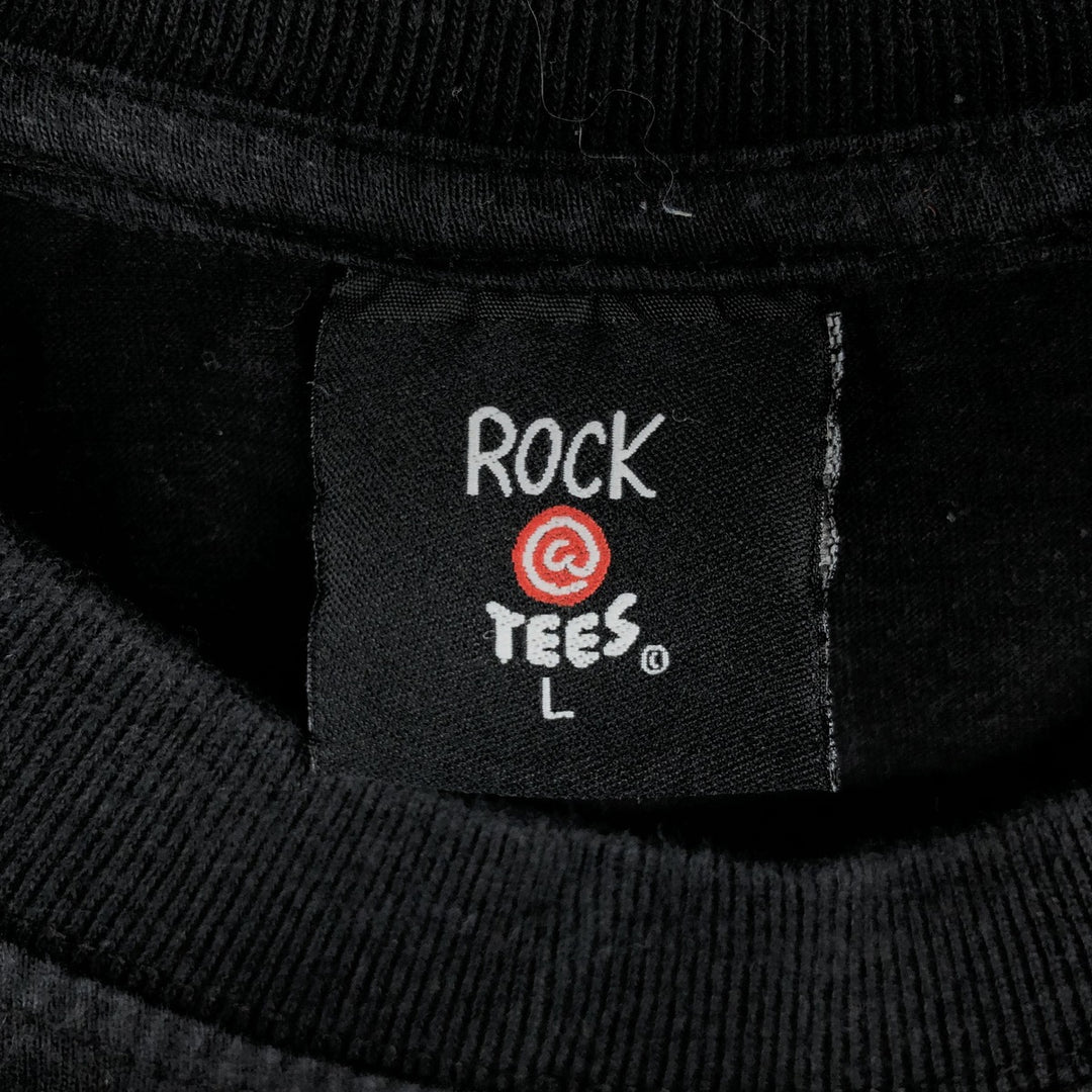 ROCK TEES Motorcycle Bike T-Shirt, Men's Size L (approx.) cotton black type Vintage Second Hand