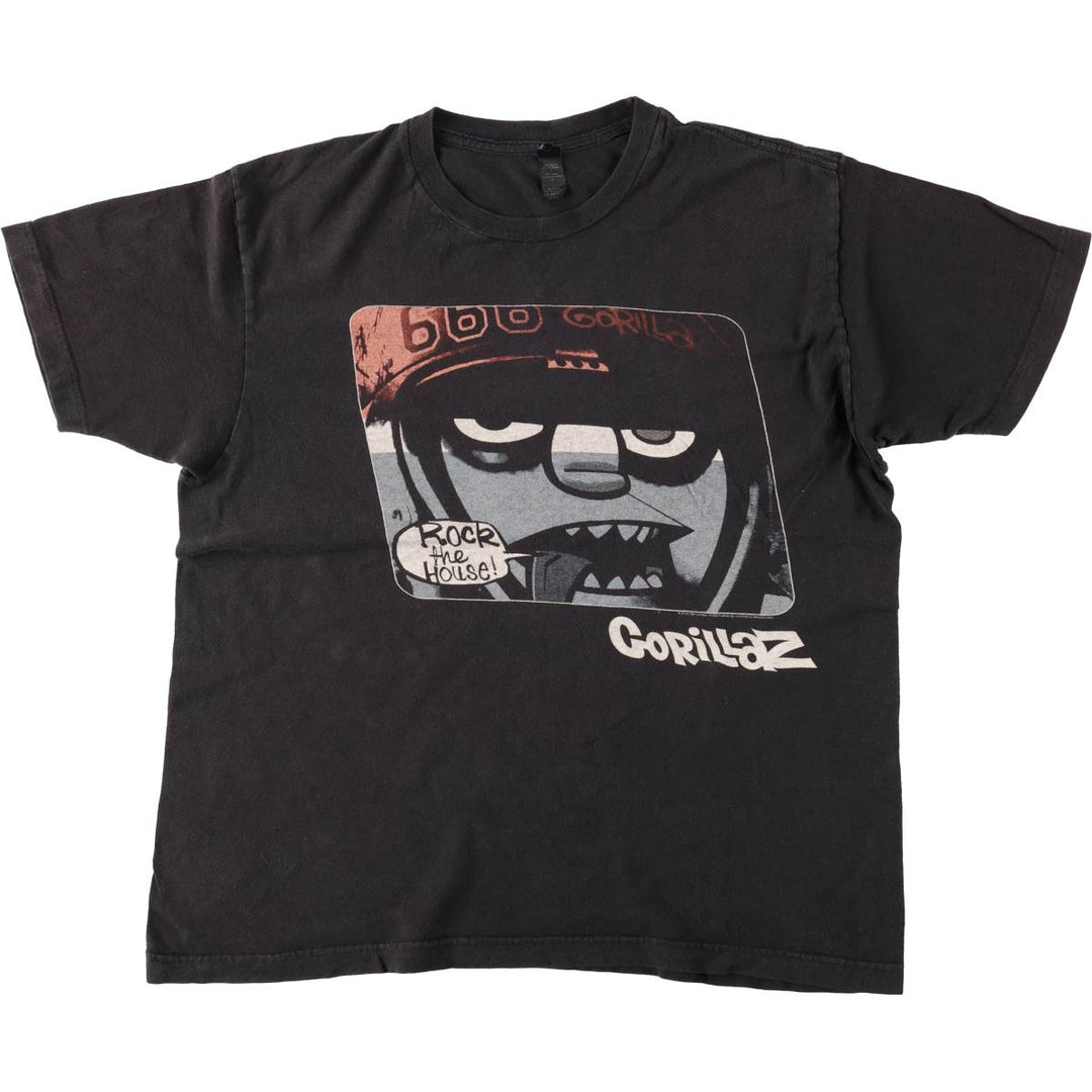 TULTEX GORILLAZ Gorillaz Band T-Shirt, Men's Size L cotton black type Vintage Second Hand