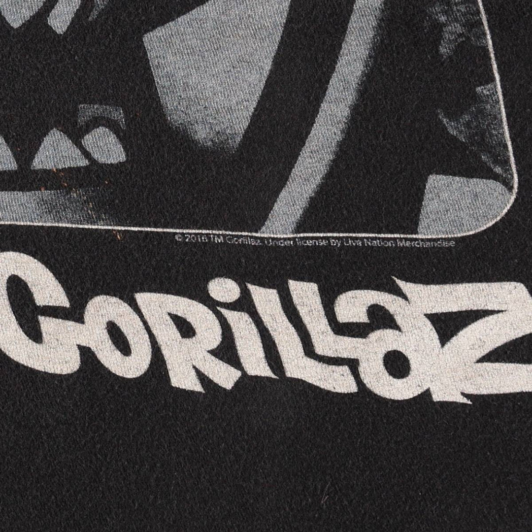 TULTEX GORILLAZ Gorillaz Band T-Shirt, Men's Size L cotton black type Vintage Second Hand