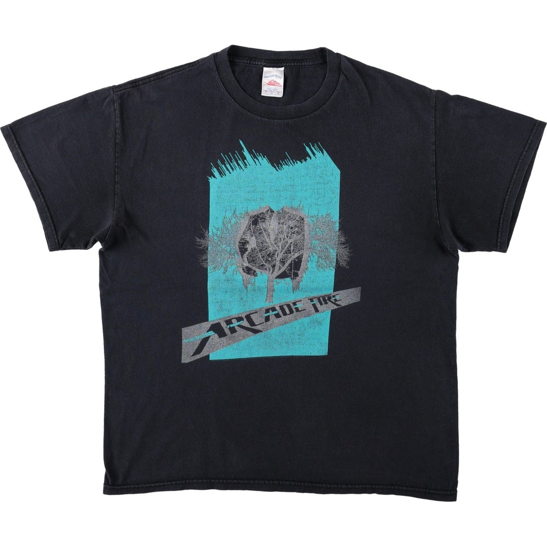 Tennessee River Arcade Fire Band T-Shirt (Men's Size L) cotton black type Vintage Second Hand