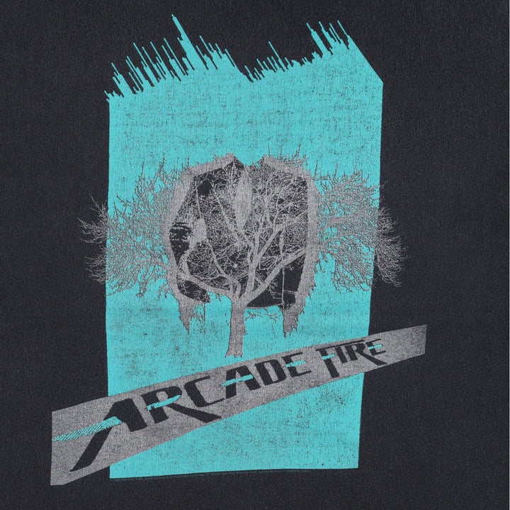 Tennessee River Arcade Fire Band T-Shirt (Men's Size L) cotton black type Vintage Second Hand
