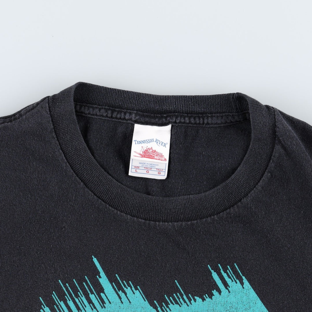 Tennessee River Arcade Fire Band T-Shirt (Men's Size L) cotton black type Vintage Second Hand