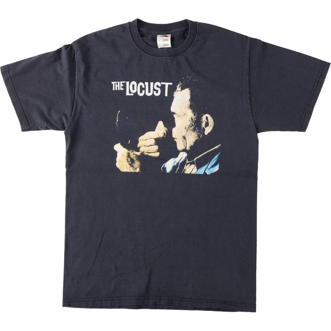 Fruit of the Loom Heavy Cotton HD The Locust Band T-shirt (Men's Size M) cotton black type Vintage Second Hand