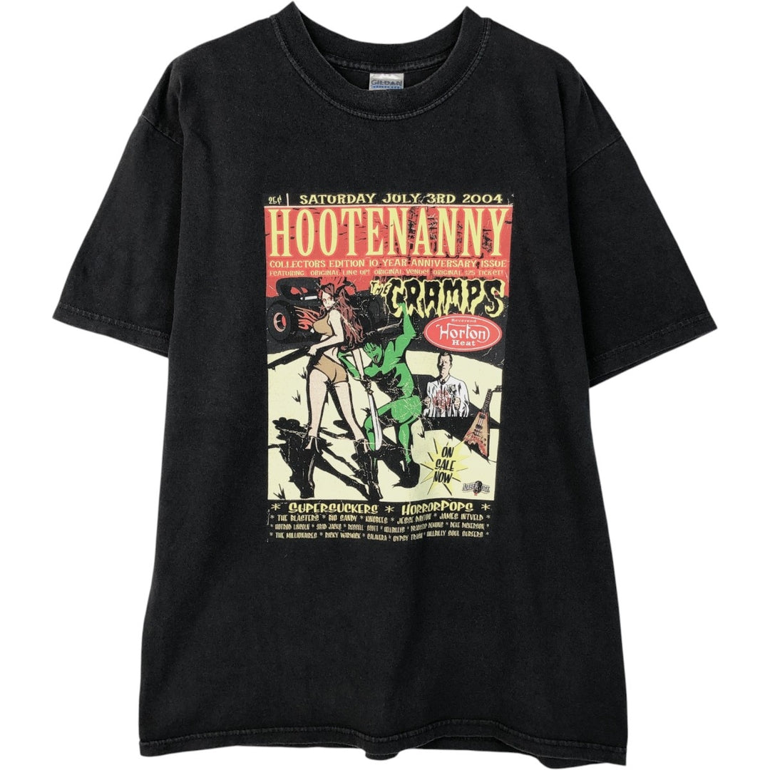 Gildan Heavy Cotton Band T-Shirt (Men's Size L) cotton black type Vintage Second Hand