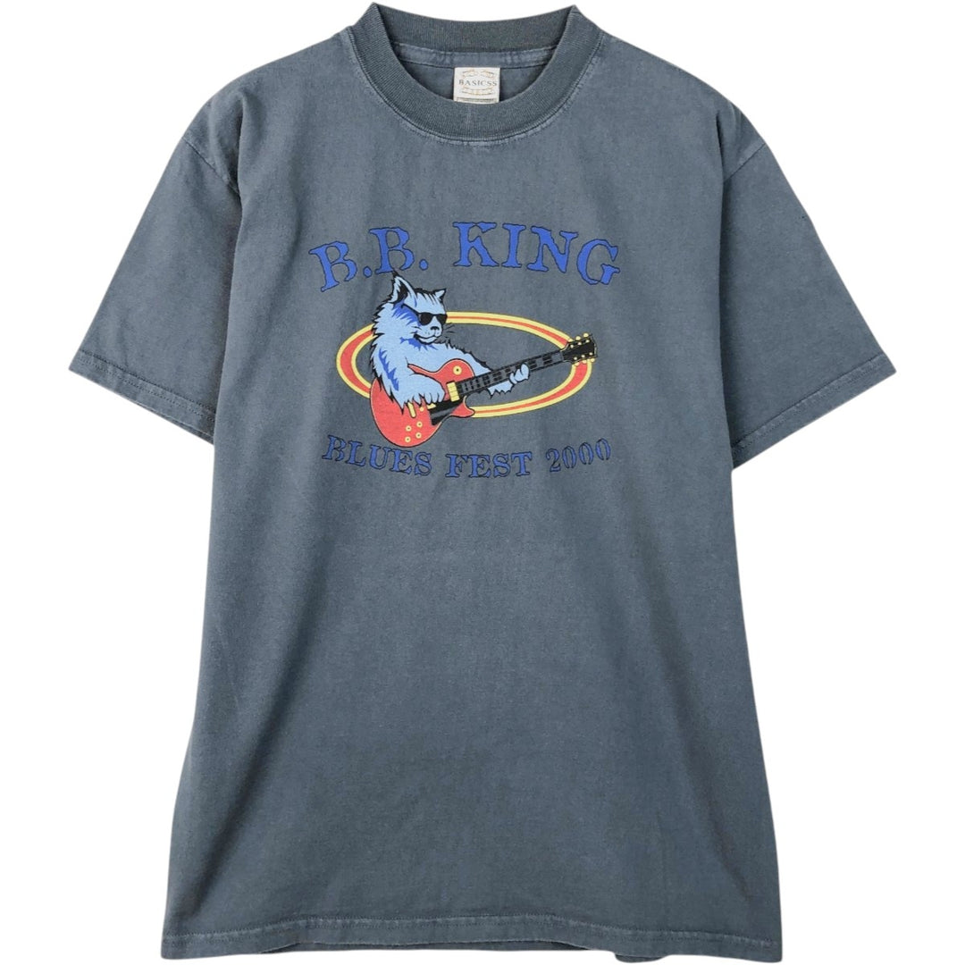 2000'S BASICSS GOLD LABEL BBKING Band T-shirt, Men's Size M (approx.) cotton blue type Vintage Second Hand