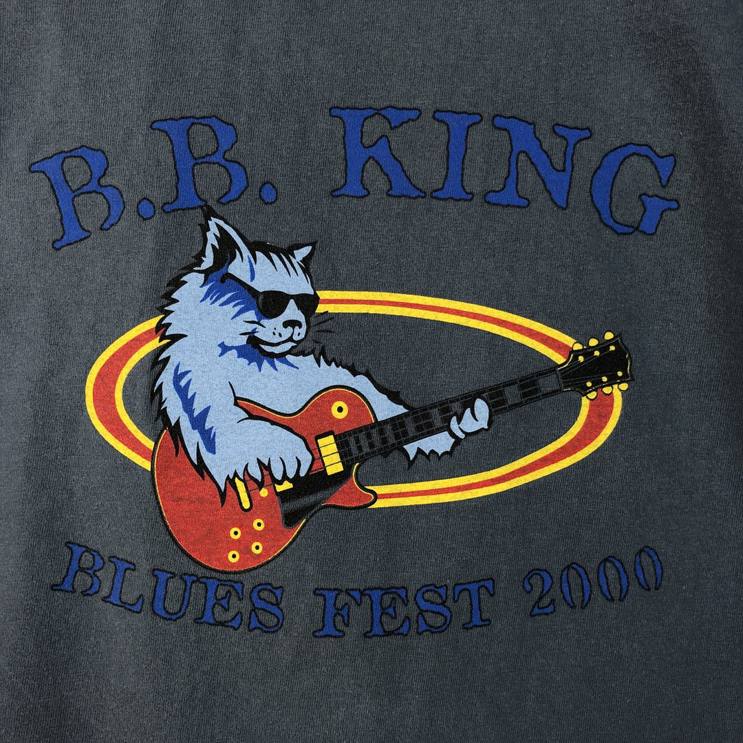 2000'S BASICSS GOLD LABEL BBKING Band T-shirt, Men's Size M (approx.) cotton blue type Vintage Second Hand