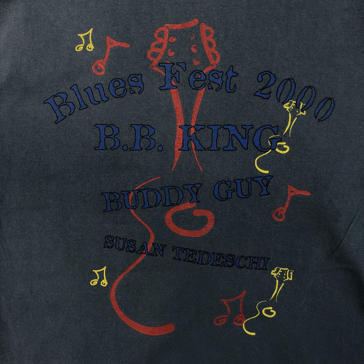 2000'S BASICSS GOLD LABEL BBKING Band T-shirt, Men's Size M (approx.) cotton blue type Vintage Second Hand