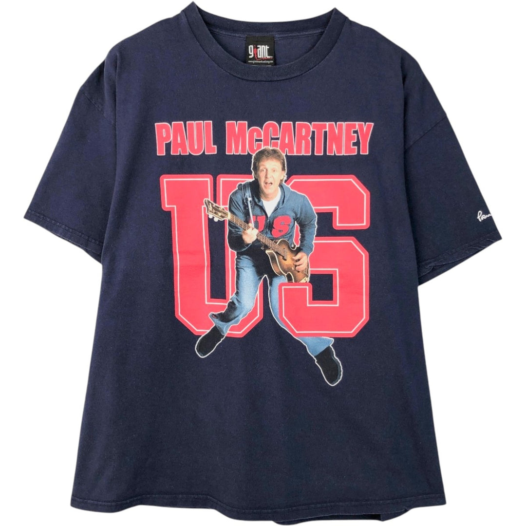 GIANT PAUL MCCARTNEY Paul McCartney Band T-shirt, Men's Size L (approx.) unclear navy blue type Vintage Second Hand