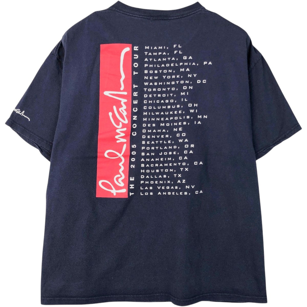GIANT PAUL MCCARTNEY Paul McCartney Band T-shirt, Men's Size L (approx.) unclear navy blue type Vintage Second Hand