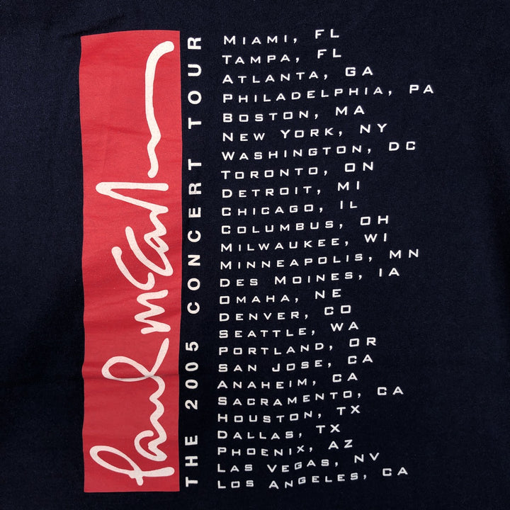 GIANT PAUL MCCARTNEY Paul McCartney Band T-shirt, Men's Size L (approx.) unclear navy blue type Vintage Second Hand