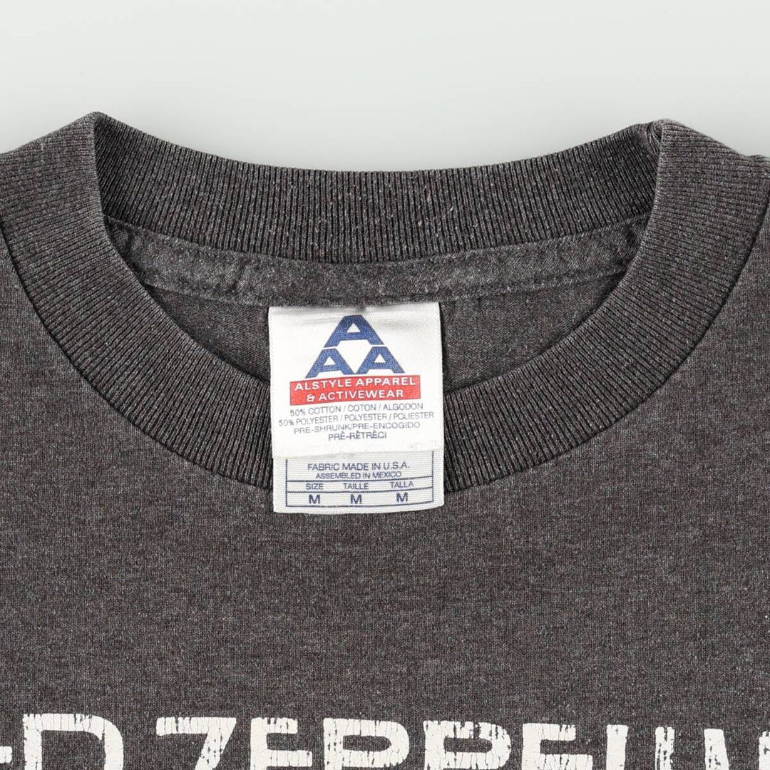 ALSTYLE LED ZEPPELIN Band T-Shirt, Made in USA, Men's Size M (approx.) cotton Charcoal Vintage Second Hand