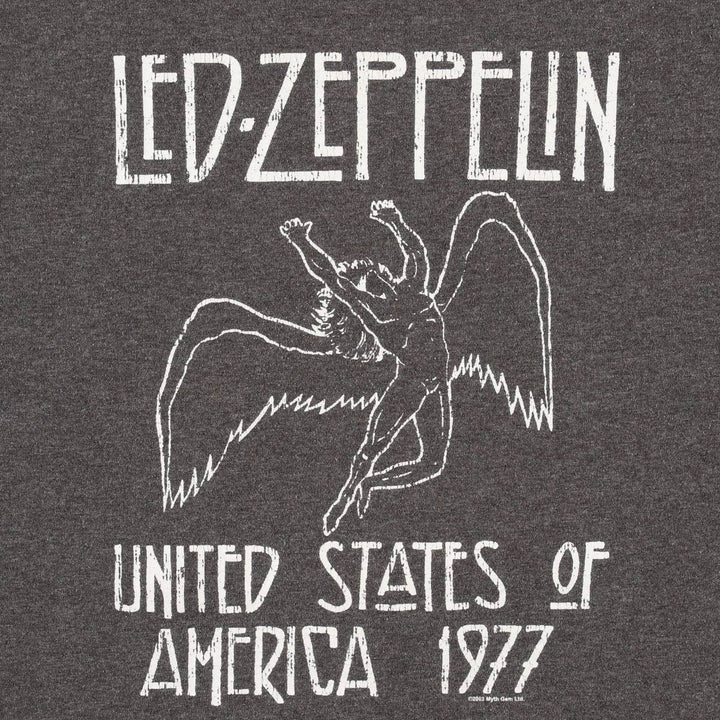 ALSTYLE LED ZEPPELIN Band T-Shirt, Made in USA, Men's Size M (approx.) cotton Charcoal Vintage Second Hand