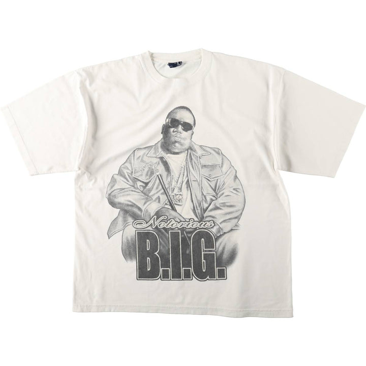DELUXE THE NOTORIOUS BIG Rap T-Shirt (Men's XXL equivalent) unclear white type Vintage Second Hand