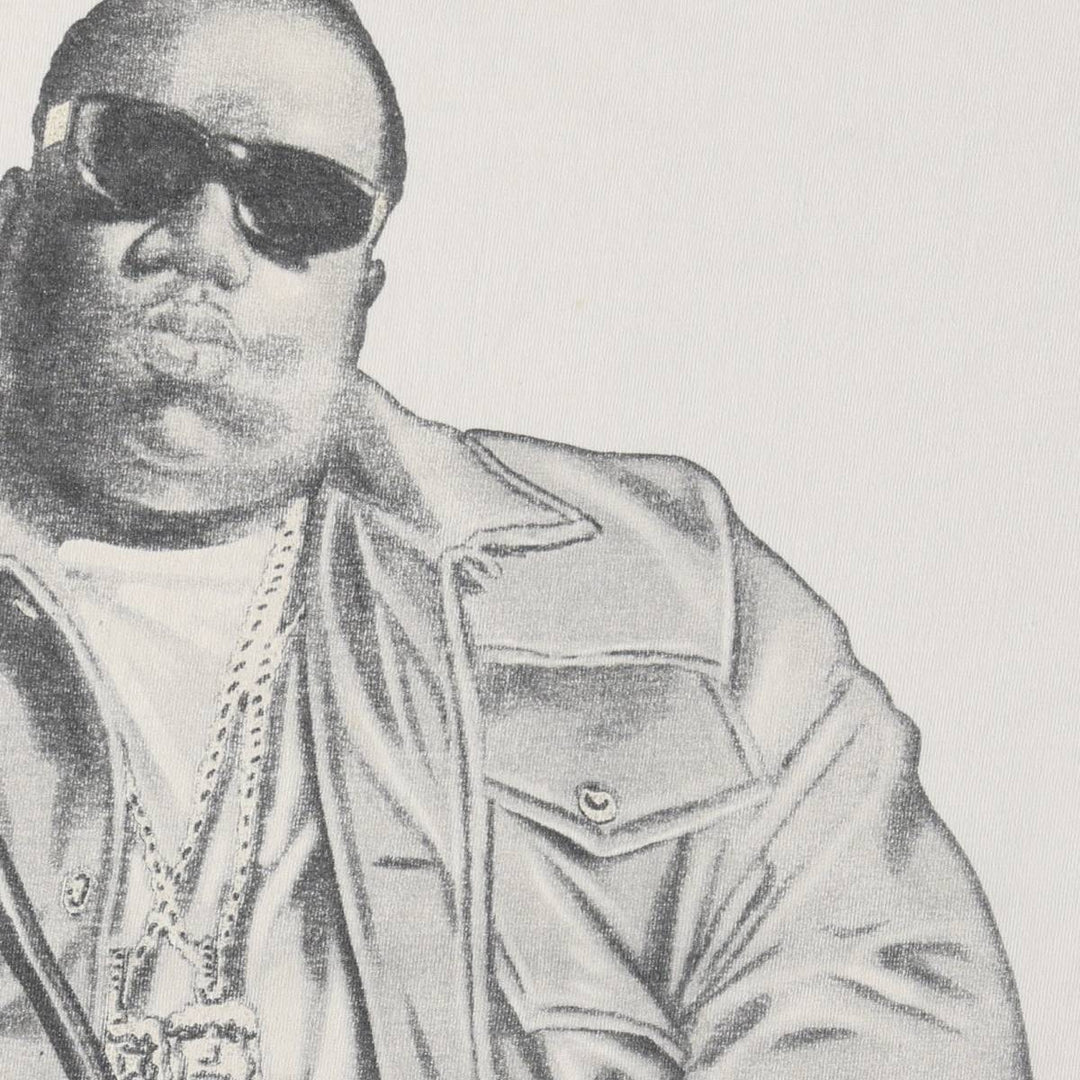 DELUXE THE NOTORIOUS BIG Rap T-Shirt (Men's XXL equivalent) unclear white type Vintage Second Hand
