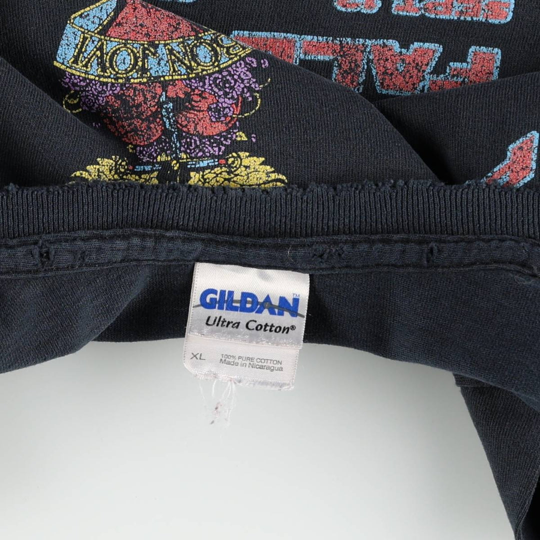 Gildan Bon Jovi Band T-Shirt, Men's XL cotton black type Vintage Second Hand