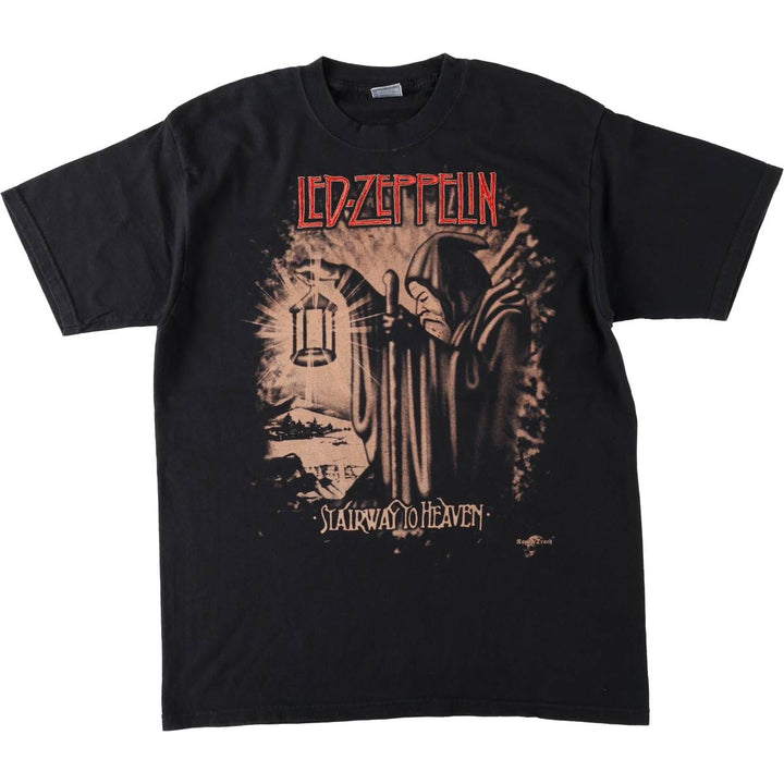 YAZBEK LED ZEPPELIN Band T-shirt (Men's size L) cotton black type Vintage Second Hand