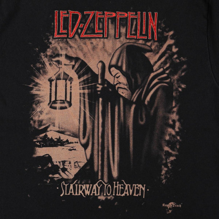 YAZBEK LED ZEPPELIN Band T-shirt (Men's size L) cotton black type Vintage Second Hand