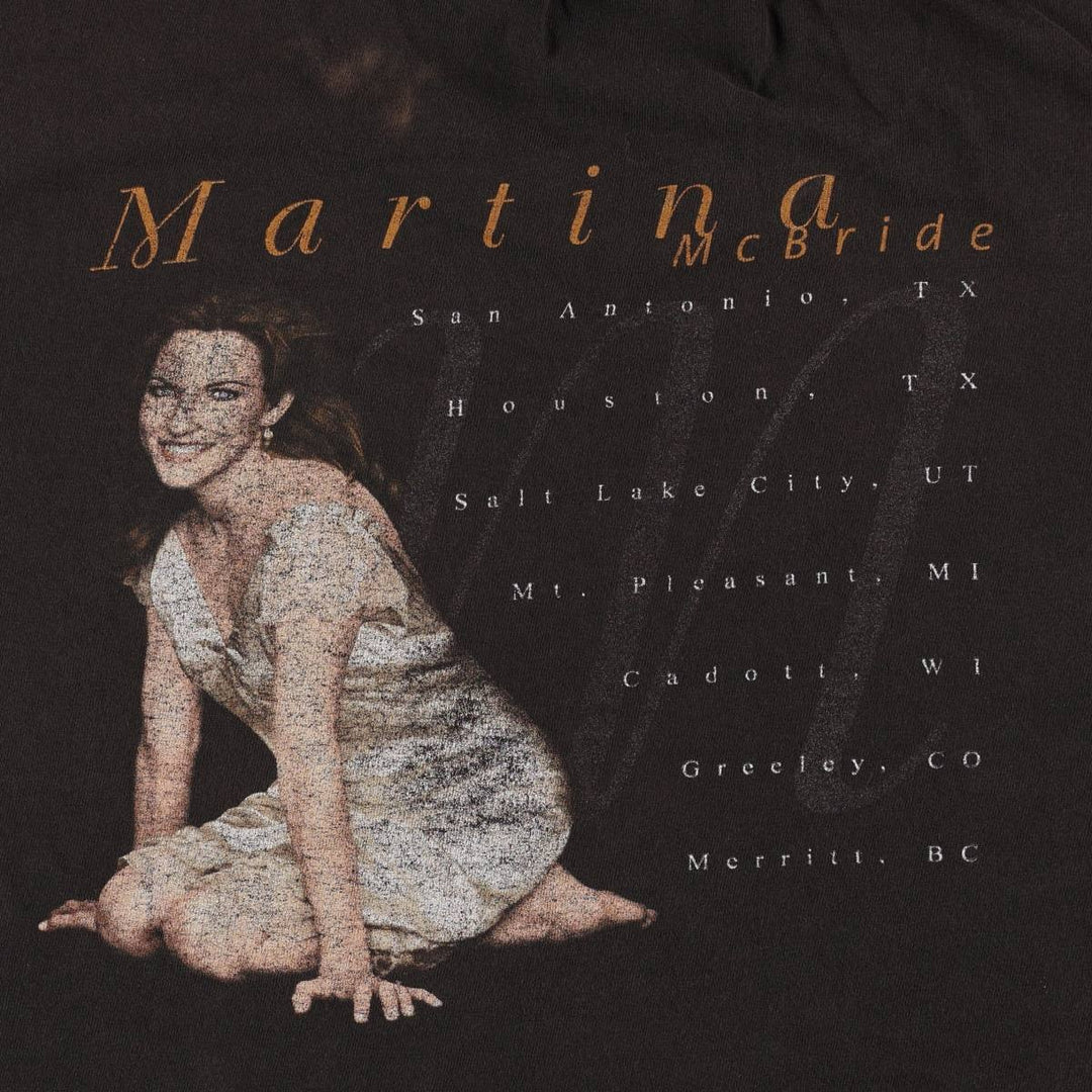 GIANT MARTINA MCBRIDE band t-shirt, made in USA, men's size XXL equivalent. cotton black type Vintage Second Hand