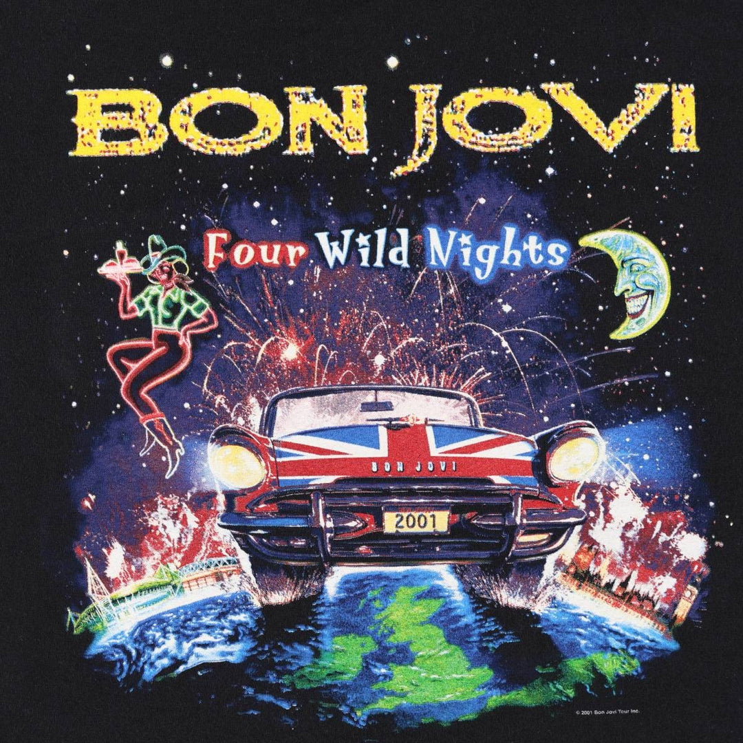 2000'S Screen Stars by Fruit of the Room Bon Jovi Band T-shirt (Men's size L equivalent) cotton black type Vintage Second Hand