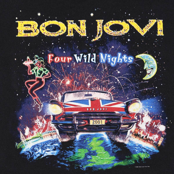 2000'S Screen Stars by Fruit of the Room Bon Jovi Band T-shirt (Men's size L equivalent) cotton black type Vintage Second Hand