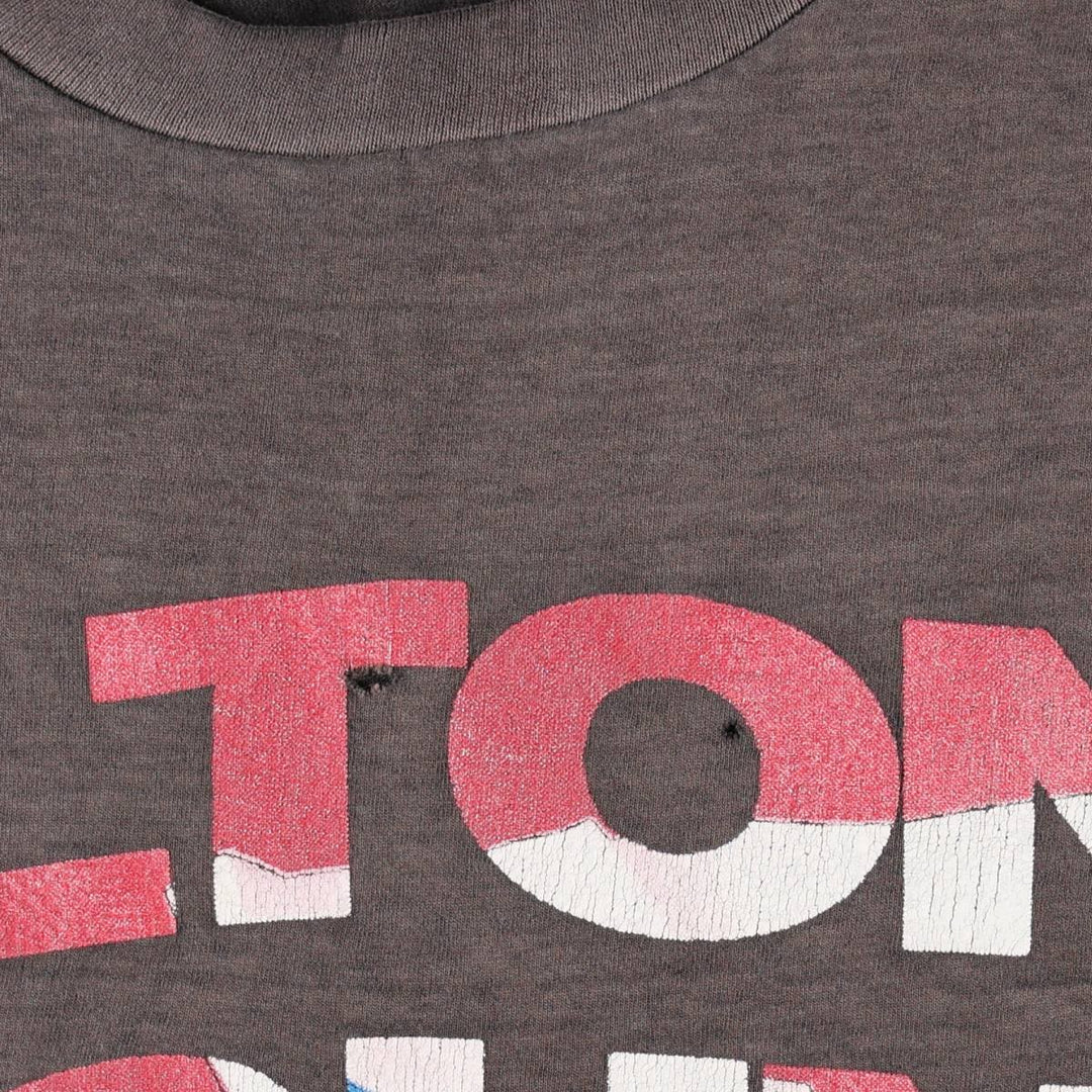 GEM ELTON JOHN Elton John American flag pattern band t-shirt, made in USA, men's size XL. cotton brown type Vintage Second Hand