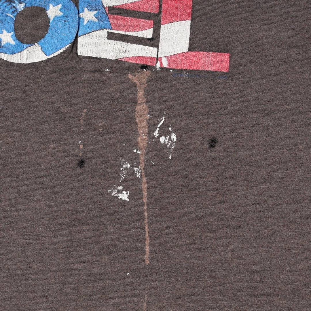 GEM ELTON JOHN Elton John American flag pattern band t-shirt, made in USA, men's size XL. cotton brown type Vintage Second Hand