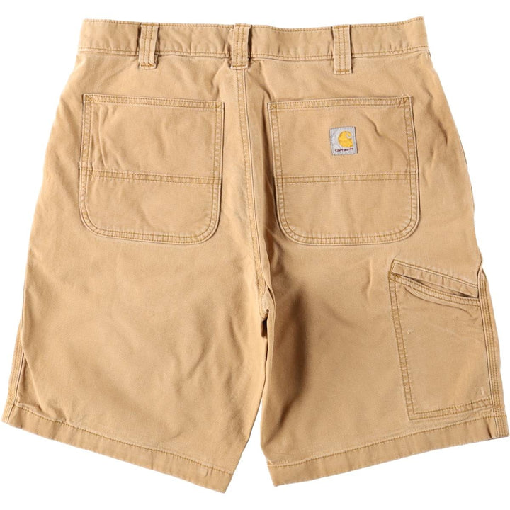 Carhartt Relaxed Fit Duck Work Shorts, Short Pants, Men's, W34 equivalent cotton Beige type Vintage Second Hand