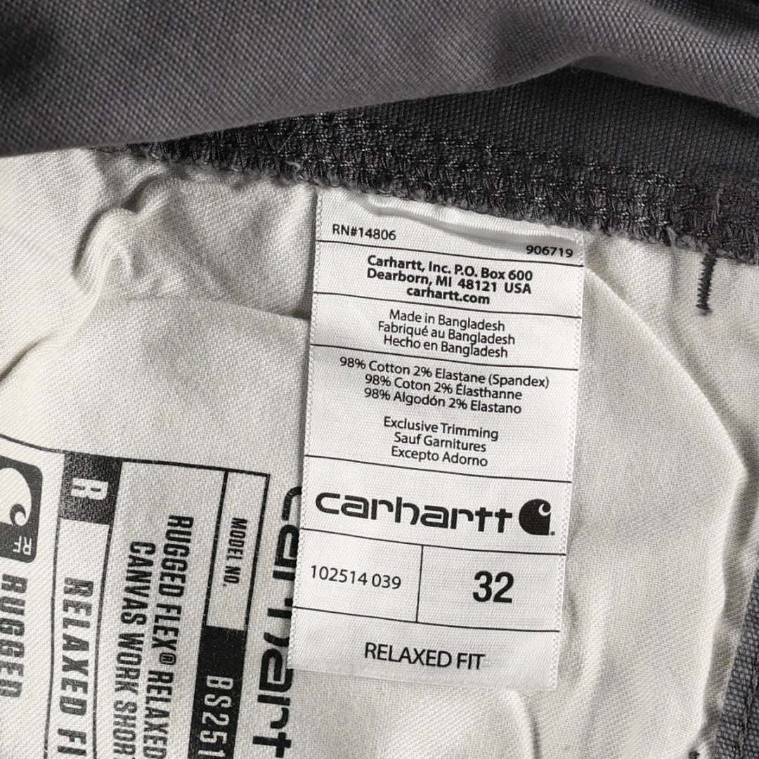 Carhartt Relaxed Fit Duck Work Shorts, Short Pants, Men's, W32 equivalent cotton Charcoal Vintage Second Hand