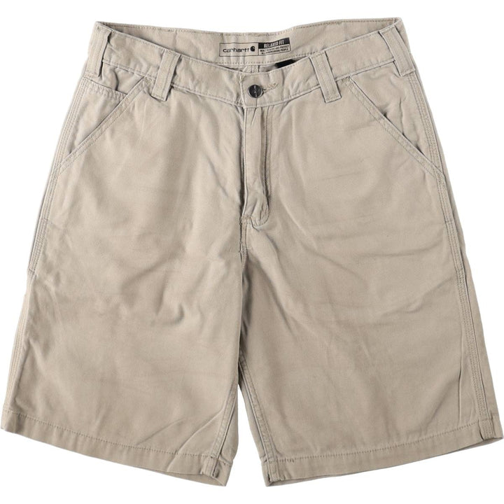 Carhartt Relaxed Fit Duck Canvas Work Shorts (Men's W31 equivalent) cotton Beige type Vintage Second Hand